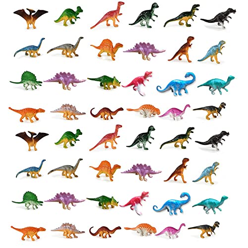 Figuras de juguete de dinosaurio, 48 piezas, pequeñas figuras de dinosaurio, mini dinosaurios, juguetes educativos para niños y niñas, regalos de cumpleaños infantiles