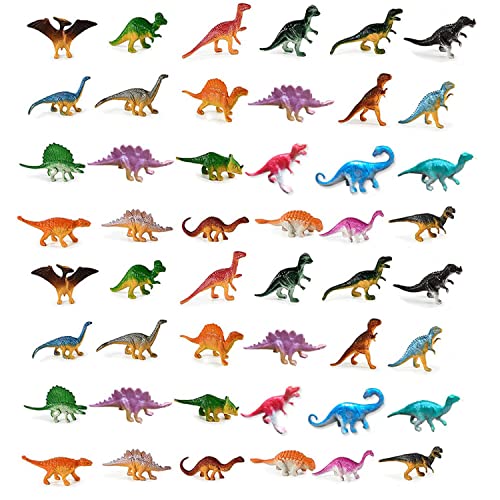 Figuras de juguete de dinosaurio, 48 piezas, pequeñas figuras de dinosaurio, mini dinosaurios, juguetes educativos para niños y niñas, regalos de cumpleaños infantiles