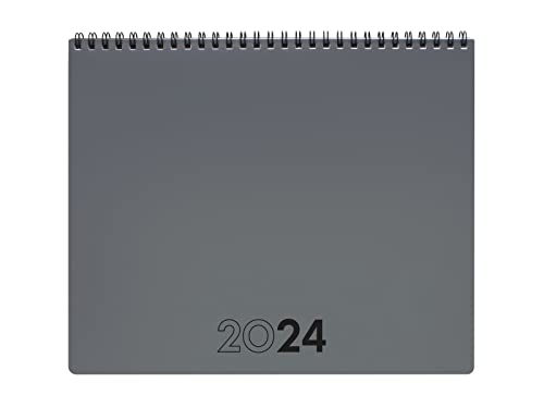 Finocam - Planificador Agenda 2024 + Notas Mes Vista Enero 2024 - Diciembre 2024 (12 meses) Gris Internacional