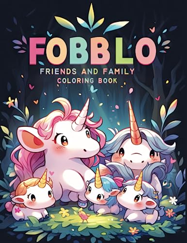 Fobblo coloring book unicorn for kids ages 4-8