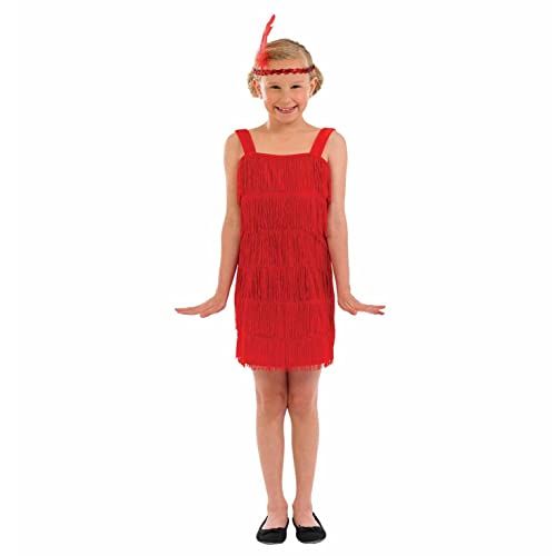 Fun Shack Disfraz Charleston Niña Rojo, Disfraz Carnaval Niña Disponible en Talla XL