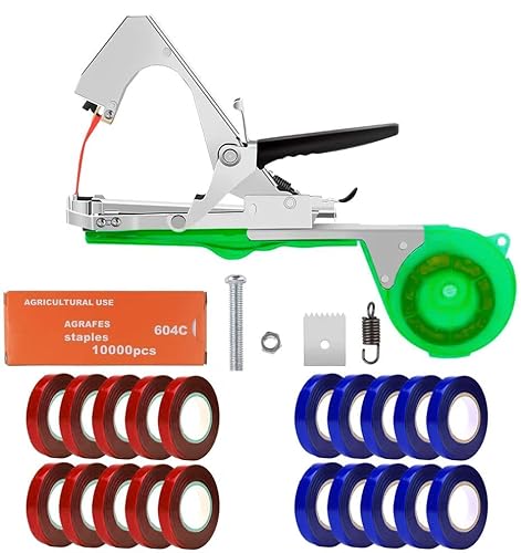 Gelrova Maquina para Atar,Herramienta de Cinta de Jardín para Atar Ramas de Plantas, Atadora Agricola para Atadora de Tomates, para Viñedo Pepino UVA Fruta Flores Vegetales,Jardín Tape Tool