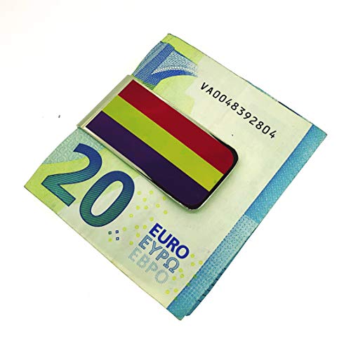 Gemelolandia | Money Clip Pinza de Billetes Bandera de la Segunda República Española | Pines Originales Para Regalar | Para las Camisas, la Ropa o para tu Mochila | Detalles Divertidos