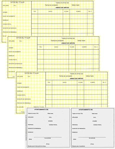 Genérico Tarjetas de Armas de cuarta categoría para Registrar réplicas de Airsoft y Aire comprimido | Formulario e Impresos Oficiales