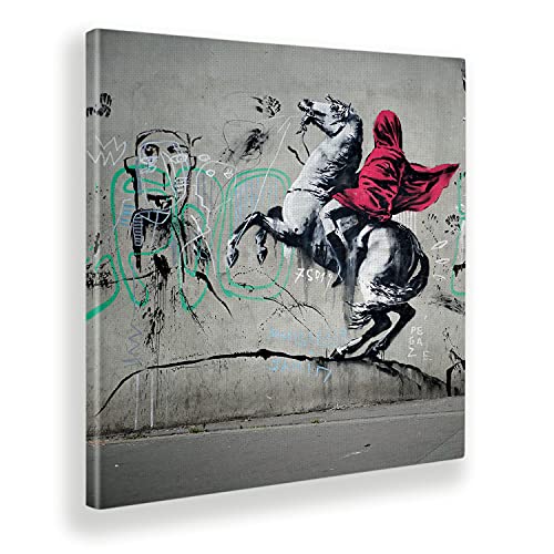 Giallobus - Cuadro - Banksy - Napoleón - Lienzo - 50x50 - Listo para Colgar - Cuadros Modernos para el hogar