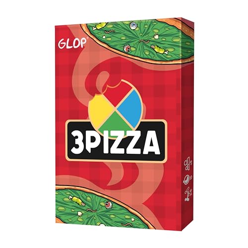 Glop 3Pizza - Juegos de Mesa para Niños de 8 años o Más y Adultos - Juego de Cartas Divertido para Toda la Familia - Juego de Viaje para Familias y Amigos - Regalo Ideal