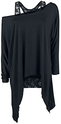 Gothicana by EMP Mujer Camiseta Negra de Manga Larga con Estampado de Doble Capa XXL