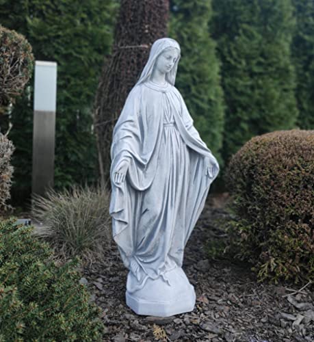 Green Lane Garden Figura de la Virgen María, escultura al aire libre o interior hecha de piedra reconstituida, estatua religiosa (680)