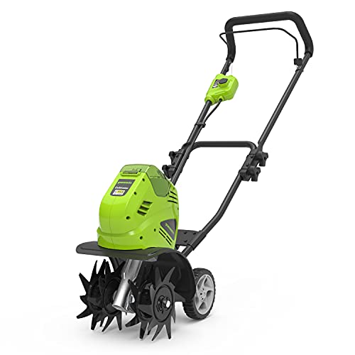 Greenworks G40TL Motoazada de Batería, Motocultor de Púas Delanteras, Ancho de Trabajo de 25 cm, Profundidad de Labranza de 13 cm SIN Batería y Cargador de 40V, Garantía de 3 Años