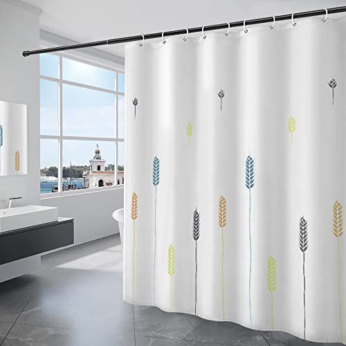 GRICOL Cortina de Ducha Cortina de Baño Poliéster Impermeable Cortina Bañera con 12 Ganchos para Ducha y Baño 180x200CM Blanco