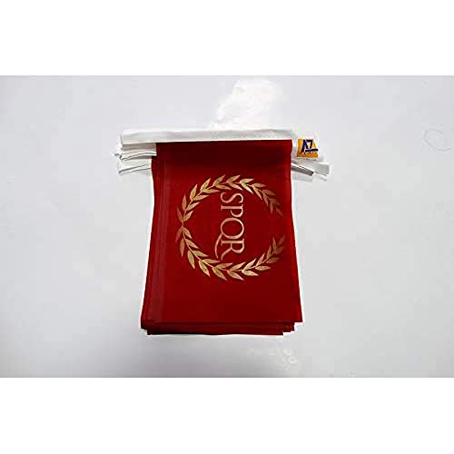 GUIRNALDA 6 metros 20 BANDERAS del IMPERIO ROMANO 21x15cm - BANDERA SPQR 15 x 21 cm - BANDERINES - AZ FLAG