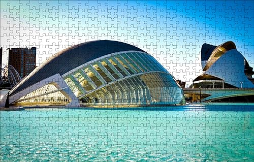 GUOHLOZ Puzzle 500 Piezas, para Adultos, Rompecabezas de Calidad, Ciudad,Edificio,España,Valencia, 52x38cm