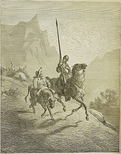 HabitZ Cuadro Sobre Lienzo Lienzo de Arte Póster Pinturas Famosas Ilustración para el libro Don Quijote de la Mancha de Gustave Dore para Decoraciones del Hogar 60x90cm