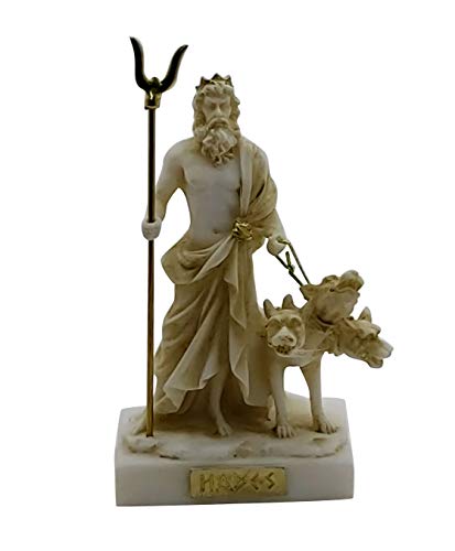 Hades Plutón griego Dios del inframundo y Cerberus figura escultura de 13 cm