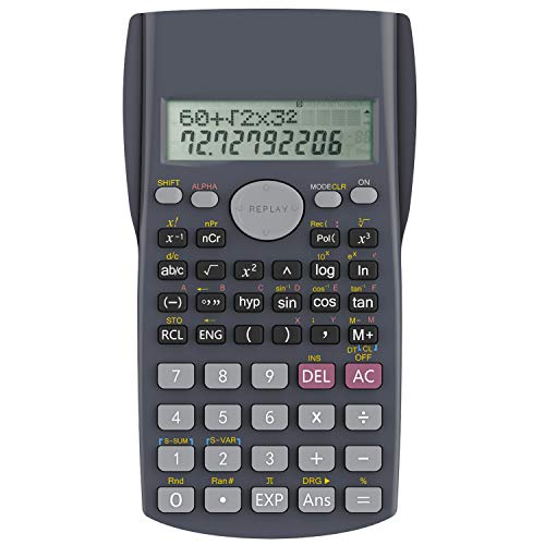 Helect H-1002- Calculadora Científica, 2 Líneas Muestran, Gris