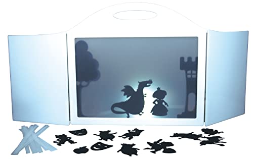 HenBea 1065 - Teatrillo de Sombras, Juego Infantil Teatro de Marionetas, Escenario con Juegos de Sombras y luz, Figuras o Titeres, Sombras Chinescas