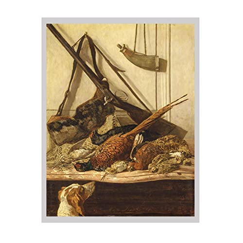 HengYun ART Trofeo de Caza, 1862 de Claude Monet, réplicas de Pinturas Famosas, impresión en Lienzo, Cuadro de Arte de Pared para Oficina, decoración del hogar, 30x39cm sin Marco