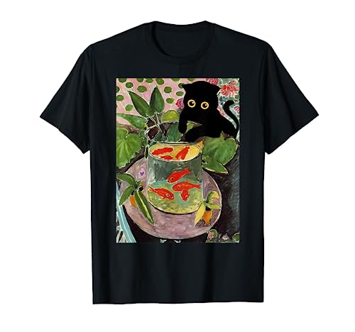 Henri Matisse Goldfish y cat famosa pintura de obras de arte Camiseta
