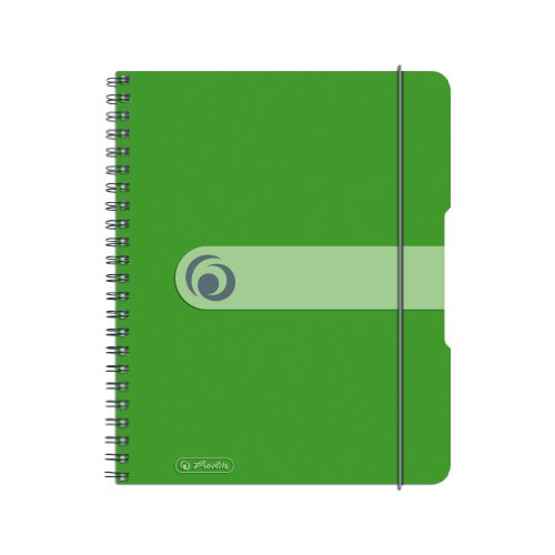 Herlitz 11293784 to go - Juego de 2 cuadernos de espiral (papel sin madera, 80 hojas, A5), color verde