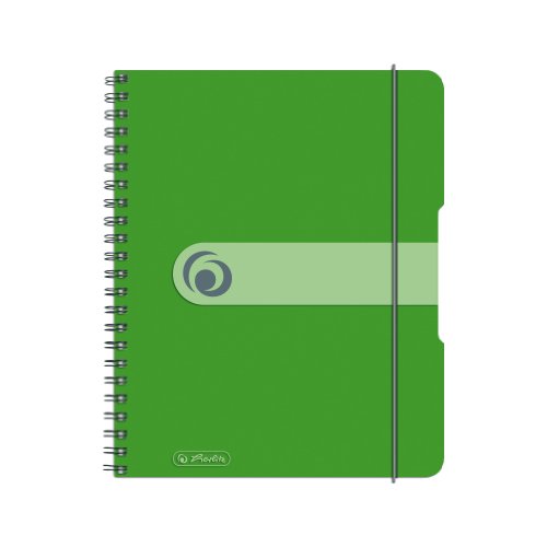 Herlitz 11293784 to go - Juego de 2 cuadernos de espiral (papel sin madera, 80 hojas, A5), color verde