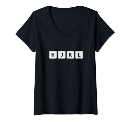 HJKL Design vi/Vim - Teclas de navegación para codificadores Camiseta Cuello V