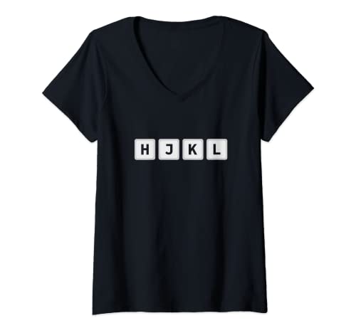 HJKL Design vi/Vim - Teclas de navegación para codificadores Camiseta Cuello V