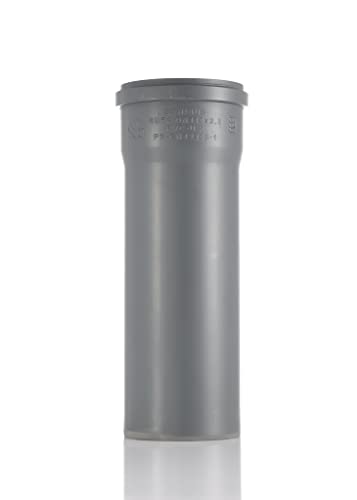 HYDROBIL Tubo de PVC para alcantarillado, tubo de plástico Ø 110 mm, L 250, espesor de pared 2,4 mm, para la evacuación de aguas residuales (baja y alta temperatura)