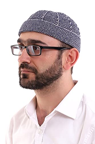 ihvan online Sombreros Kufi de terciopelo musulmán turco para hombres, Taqiya, Takke, Peci, Sombreros islámicos, regalos islámicos, azul marino, Talla única