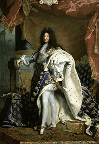 Imagen sobre lienzo enrollado Luis XIV, rey de Francia Rigaud Hyacinthe - Vintage vertical Arte impreso figuras interiores históricos retratos militares me Lienzo fino a 39_X_27_in