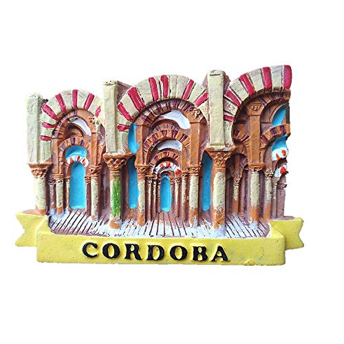 Imán para nevera 3D de Córdoba España para viaje, recuerdo de viaje, decoración para el hogar y la cocina, etiqueta engomada magnética, colección de imanes para refrigerador de Córdoba España