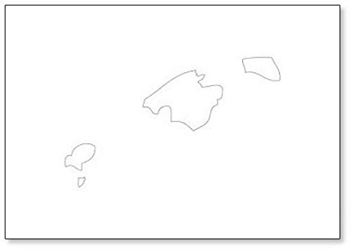 Imán para nevera con diseño de mapa de las Islas Baleares