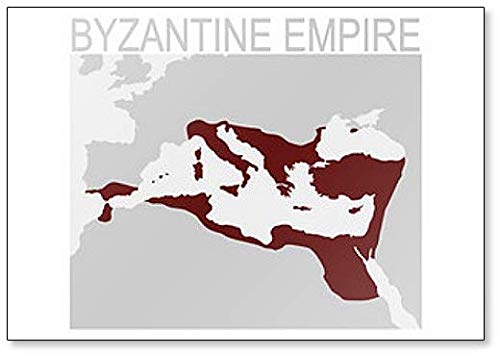Imán para nevera con diseño de mapa del imperio bizantino