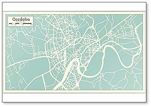 Imán para nevera, diseño de mapa de la ciudad de Córdoba España