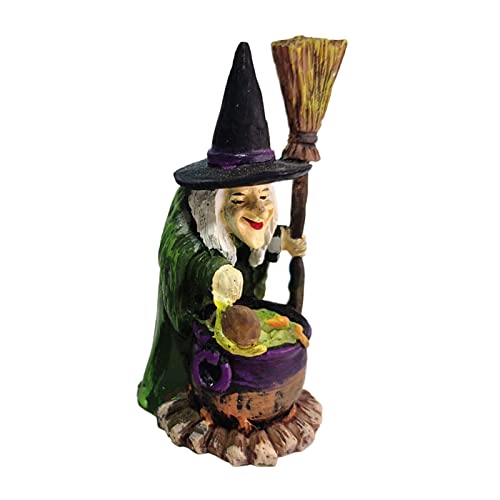 Imtrub Figura Halloween – Figuras mago y bruja | Adornos mesa arena psicológica resina, decoraciones Halloween para interiores y hogar, 1 unidad