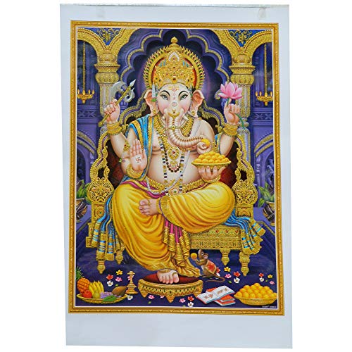 indischerbasar.de Imagen Ganesha 50 x 70 cm deidad hinduismo lámina póster religión espiritualidad decoración