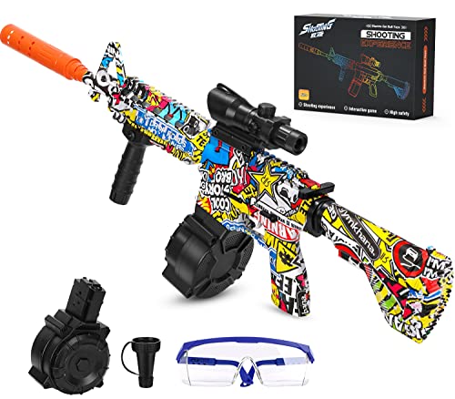 Innedu M4A1 Splatter Blaster, Two Modes Electric Gel Blaster Gun con 60000 Balas y Gafas, Actividades de Tiro al Aire Libre en Equipo para Mayores de 12 años