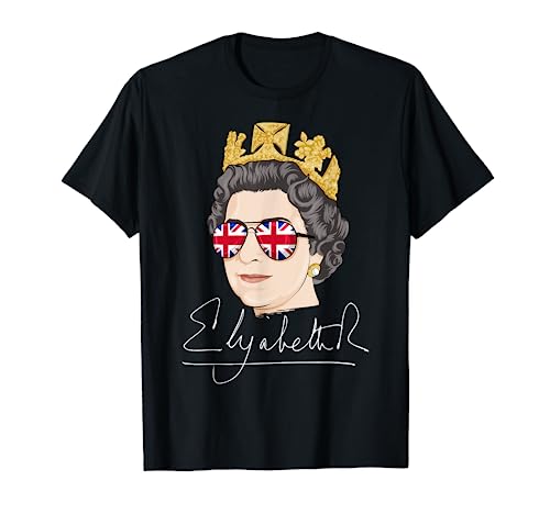 Isabel II ER Reina de la Corona Británica Inglaterra Union Jack Camiseta