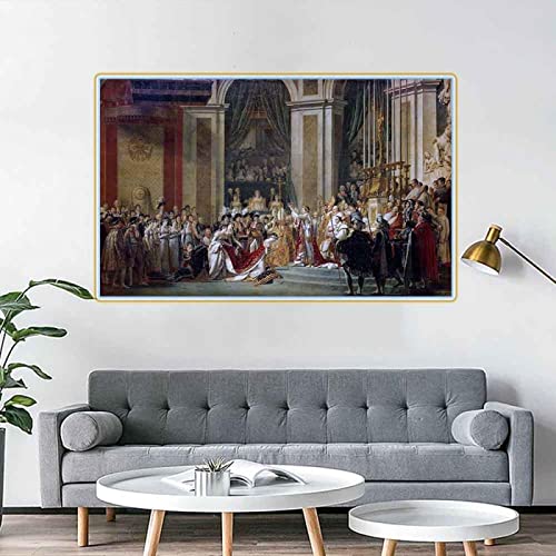 Jacques-Louis David - Coronación del Emperador Napoleón I y Coronación de la Emperatriz Josefina en Notre-Dame de Paris Lienzo 70x100cm Sin Marco