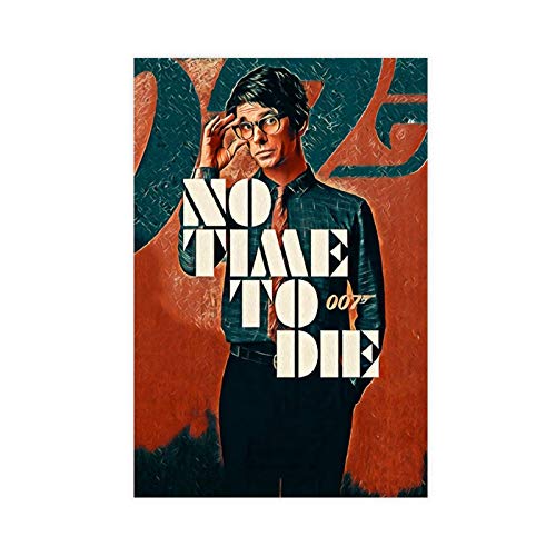 James Bond - Película clásica de película vintage con texto en inglés "No Time To Morir" (30 x 45 cm)