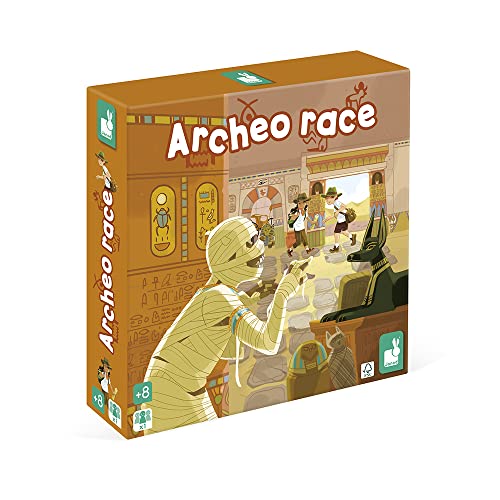 Janod - Archeo Race - Juego de Mesa para Niños - Juego de Estrategia en Solitario - Tema Egipto - Certificado FSC - A partir de 8 años, J02628