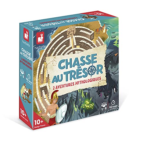 JANOD – Cazar el Tesoro Aventuras Mitológicas – Juego de Mesa Infantil – Juego Educativo colaborativo – Mitología Griega – Lengua Francesa – A Partir de 10 años, J02452