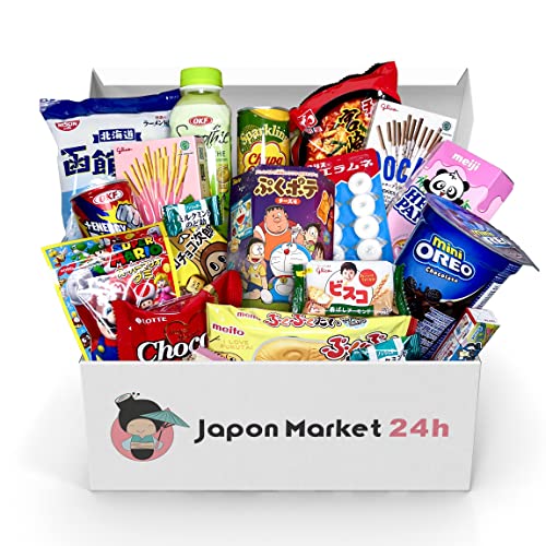 JapanBox Premium Dagashi: Caja Sorpresa de Dulces Japoneses Importados – Variedad Auténtica de Snacks, Ramen, Chocolates y Bebidas – Galletas Shinchan, Caramelos Exóticos, Delicias Japonesas y más.