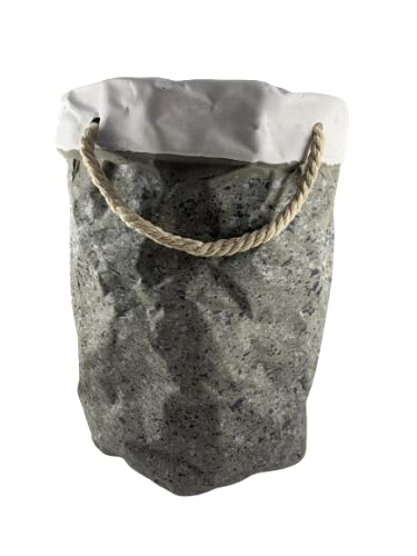 Jarrón, Maceta, Cesta Decorativa con Efecto Piedra para tu Hogar. Medidas: 18 x 25 cm.