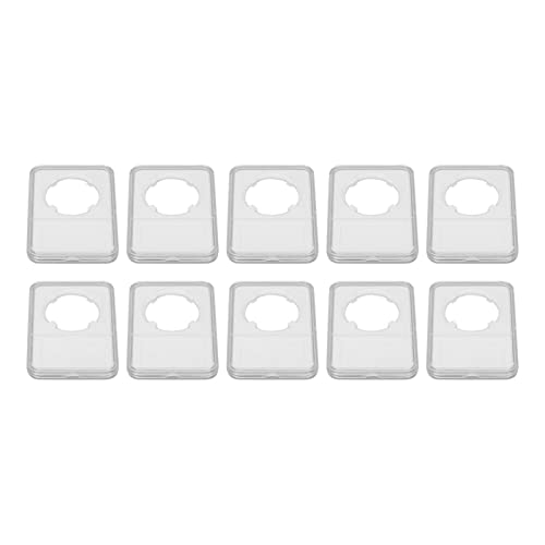 jerss 10 Soportes para Monedas, Protector de Colección PS, Monedas Antiguas, Caja Transparente, Caja Plana para Monedas, Caja de Almacenamiento, Caja de Identificación de Material,
