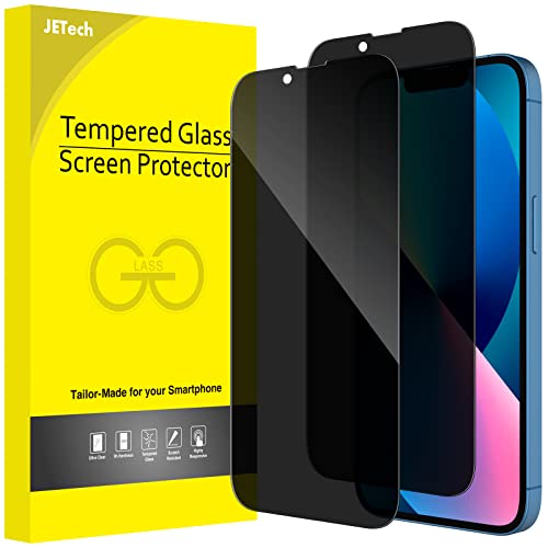 JETech Protector Pantalla Privacidad Cobertura Completo para iPhone 13/13 Pro 6,1 Pulgadas, Cristal Vidrio Templado Antiespia, Amigable para Funda, 2 Unidades