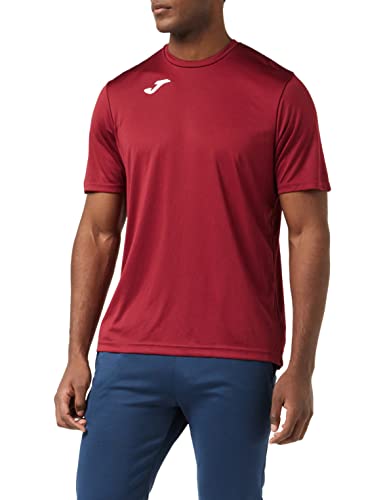 Joma Combi - Camiseta de Manga Corta, Hombre, Rojo (Burdeos), L