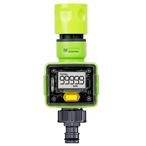 JonesHouseDeco Medidor de Agua, Medidor de Flujo de Agua, controlar el Consumo de Agua, 4 Modos de medición Medidor de Manguera Digital, 3/4 '' y Accesorios de conexión rápida para riego de