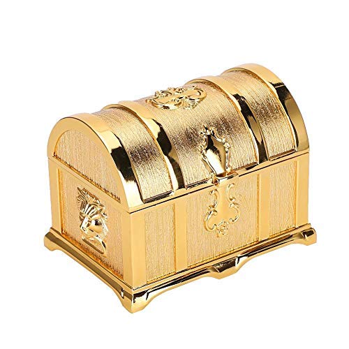 Joyero con caja de joyas retro de estilo europeo y dorado, caja de joyería de estilo pirata, caja de joyería decorativa, caja de almacenamiento de joyería clásica