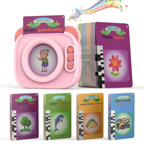 Juguetes Educativos Didácticas para 2-6 Años Niños y Niñas, Aprendizaje de Juguetes Montessori para Juguetes, 224 Palabras Juguetes educativos para el Aprendizaje de Idiomas（Español）