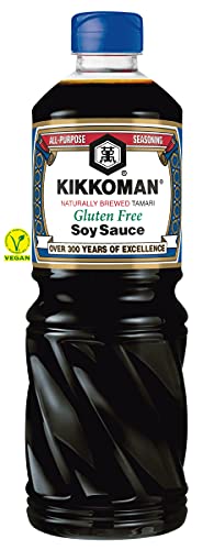 Kikkoman - Salsa de Soja sin Gluten, Fermentación Natural, Halal y sin Gluten, 1000ml